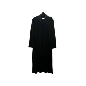 DEADSTOCK PERIPHERY Womens Black Velour Kaftan House Dress Maxi Sz 12 Witch Goth